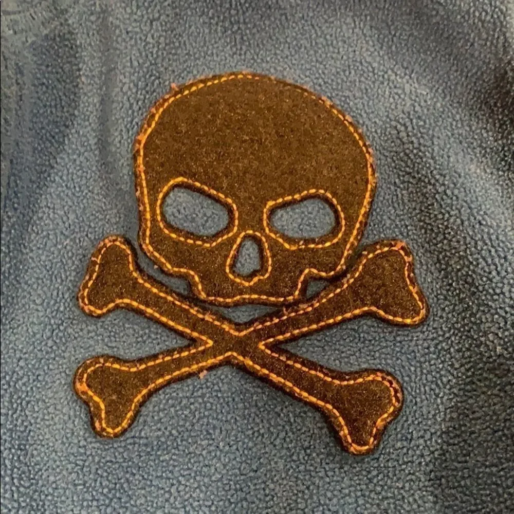 𝅺OLD Navy skull fleece boys blue 1/4 zip size small
